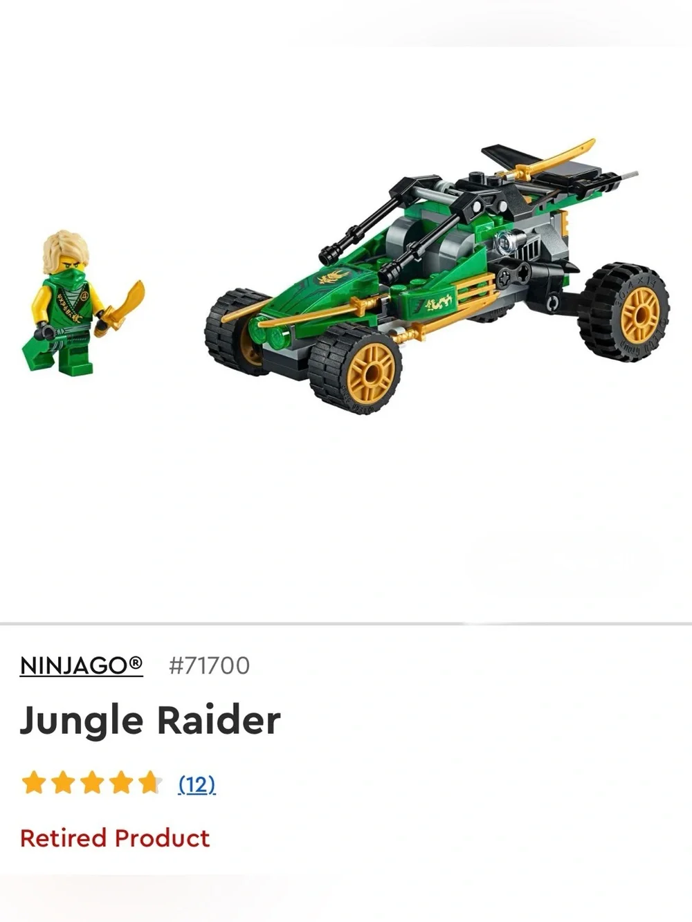 Lego- NIinjago - Jungle Raider Set 71700 ** Fully Assembled & Glued**